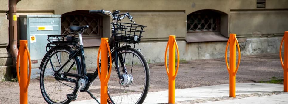 En parkerad cykel