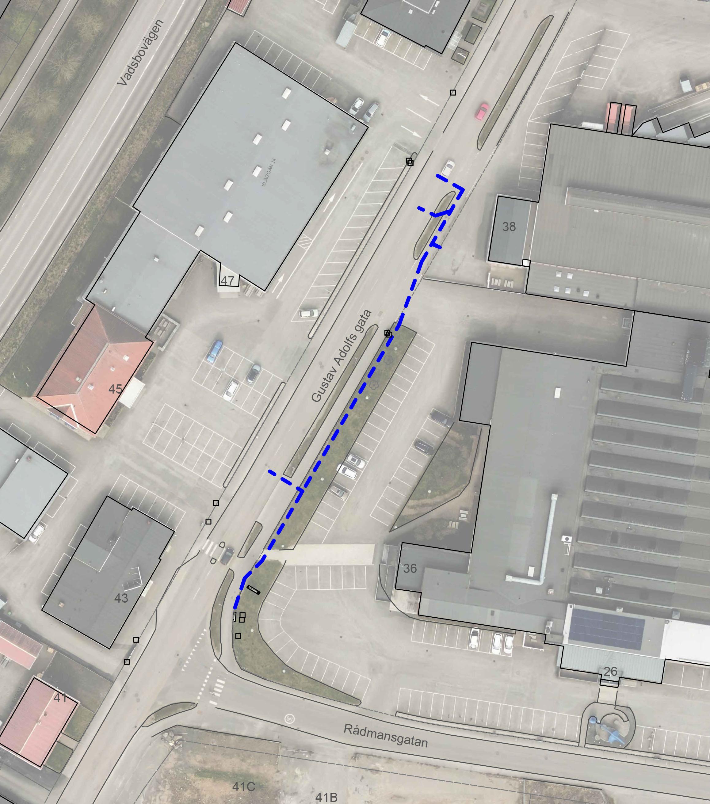 Karta över Gustav Adolfs gata