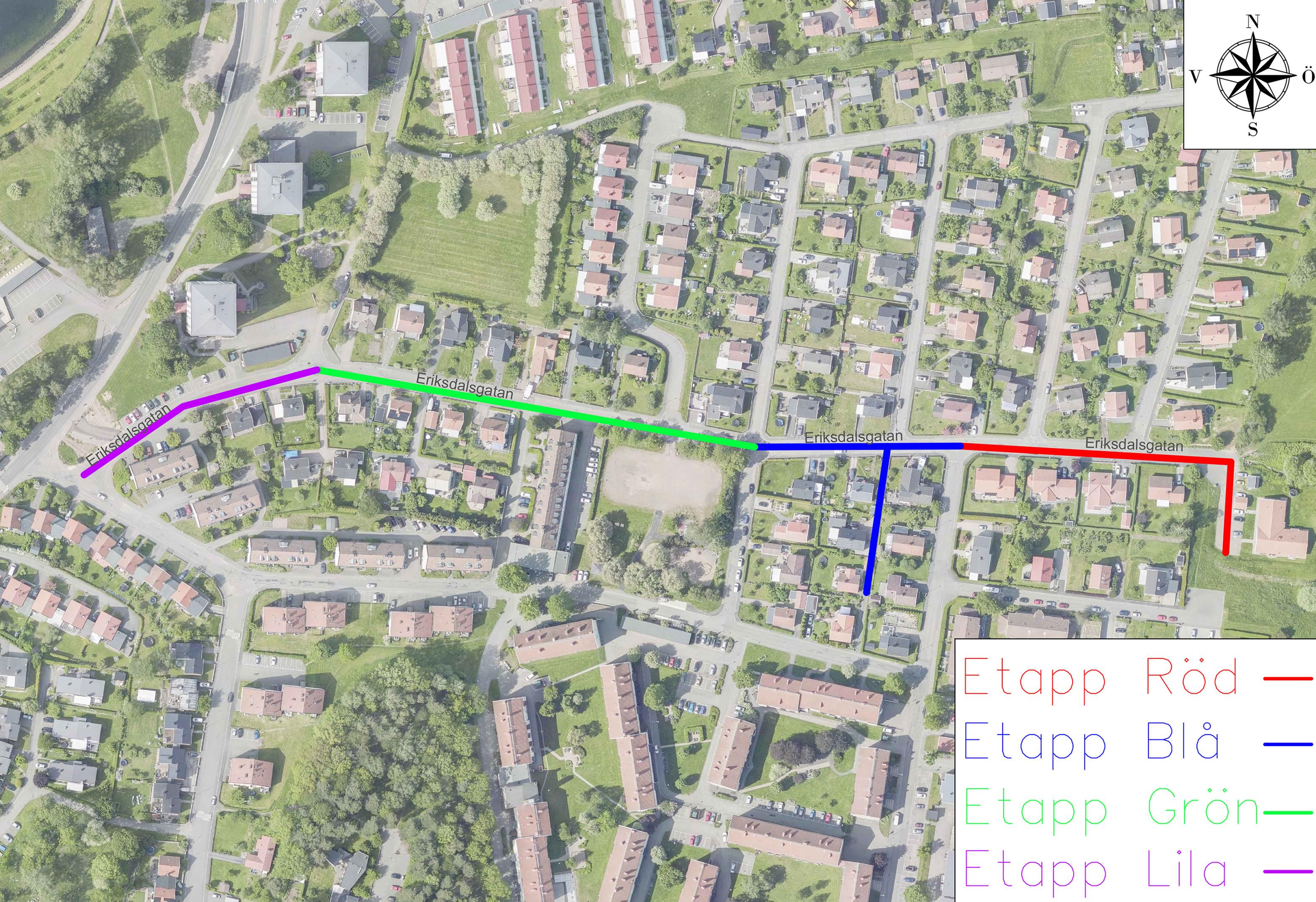 Eriksdalsgatan sedd från ovan