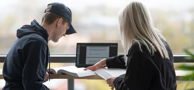 Elever som sitter framför en dator