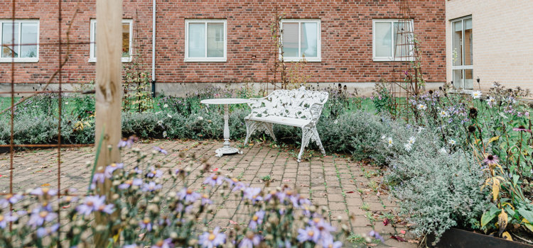 Innergård med parkbänk