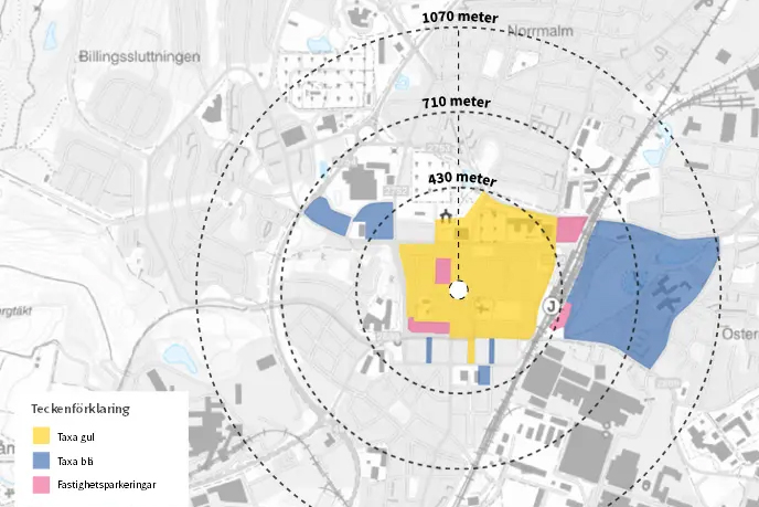Karta över parkeringszoner