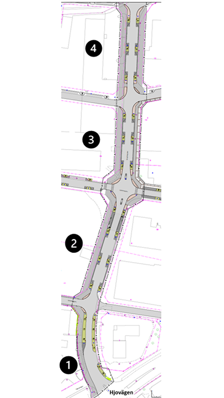 Karta av Bangårdsgatan
